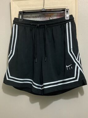 Nike Black Athletic Shorts with White Trim